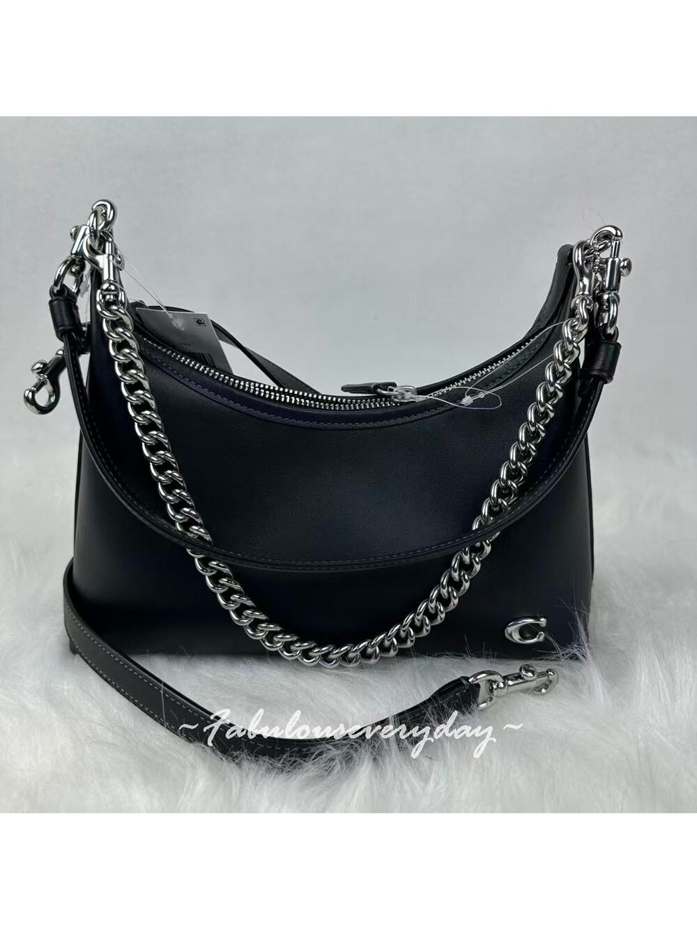 COACH Juliet 25 Small Shoulder Bag Crossbody In Leather/Silver/Black CW640